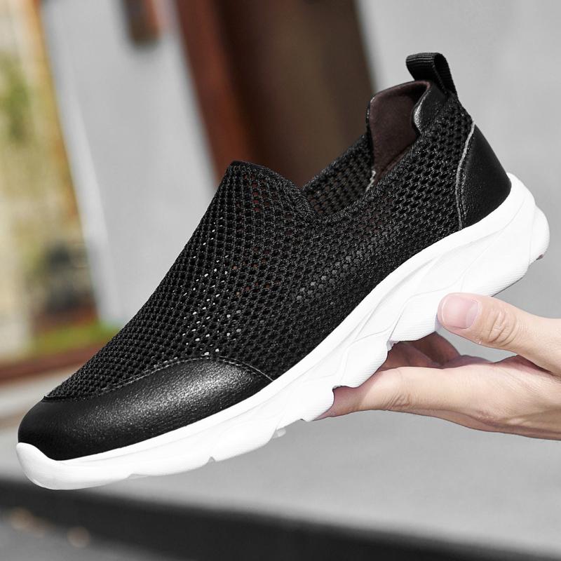 Fashion Luxury Brand Mens Loafers New Men Summer Comfortable Casual Shoes Slip-on Breathable Air Mesh Flats Handmade Trainers Sneakers