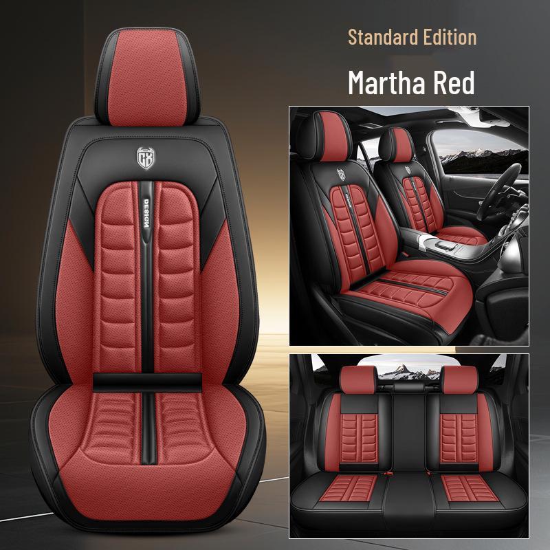 Universal All-Season Breathable Leather Car Seat Cover, Wear-Resistant, Full Surround, Fits Most Models