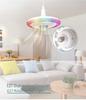 Silent RGB LED Ceiling Fan Light with E27 Base and Magic Ball Design