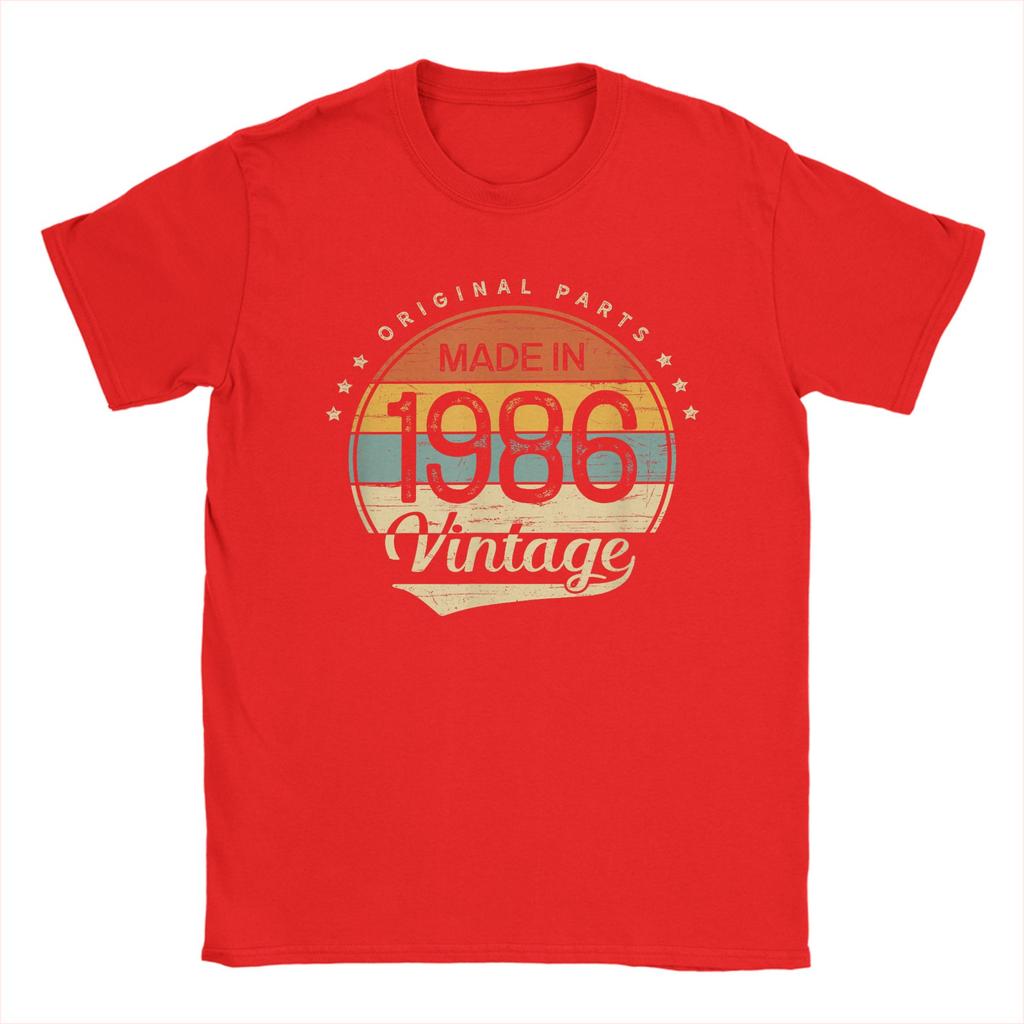 Oversized T Shirt Beach 40th Birthday Classic Vintage 1986 Original Parts Novelty TShirts Cotton Tshirt Men Classic Top Tees