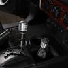Gear Shift Knob Head Trim Cover Gear Shift Decoration Shifter Headcover Carbon Fiber Decoration Fit Toyota FJ Cruiser 2007-2021 (Silver)