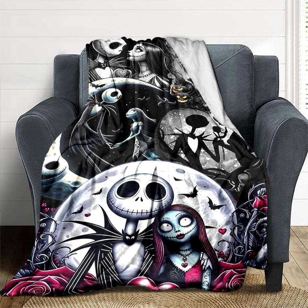 Jack Skellington Blanket Comfortable Great for Couch Chair Office Four Seasons Multipurpose Digital Print Ideal Gift For Birthday Valentine'S Day