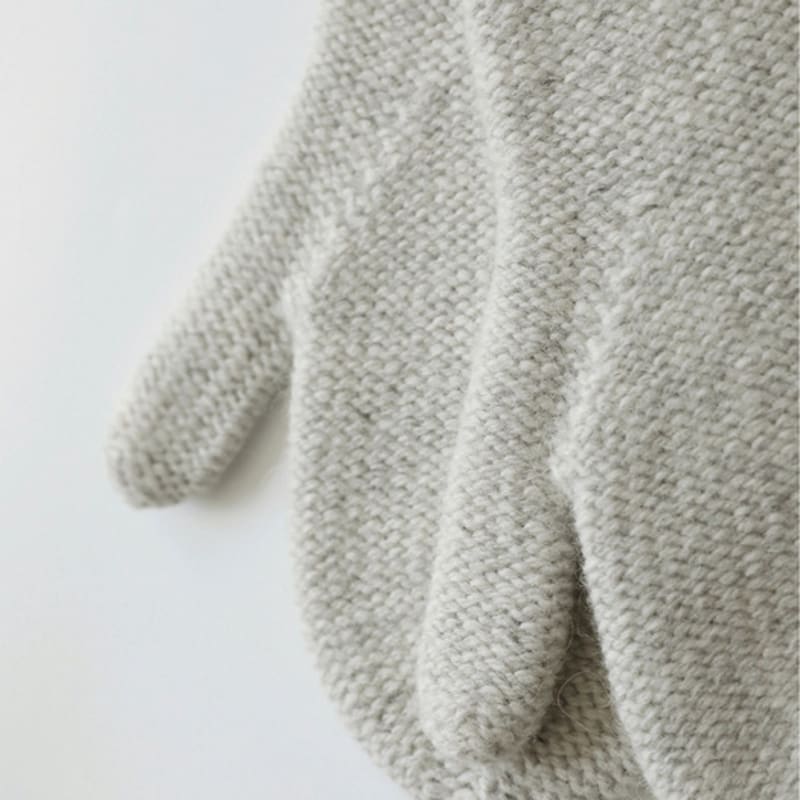 NOTHING WRITTEN Alpaca Knit Mittens (Ash Gray)