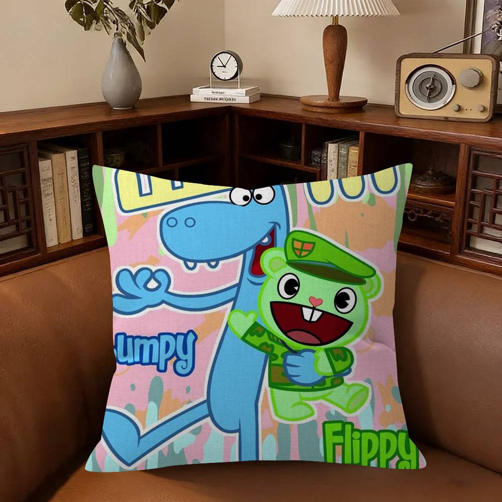 Anmie A-Happy Tree Friends-S Pillow Cover Sofa Cushion Cover Home Room Decoration Children Gift