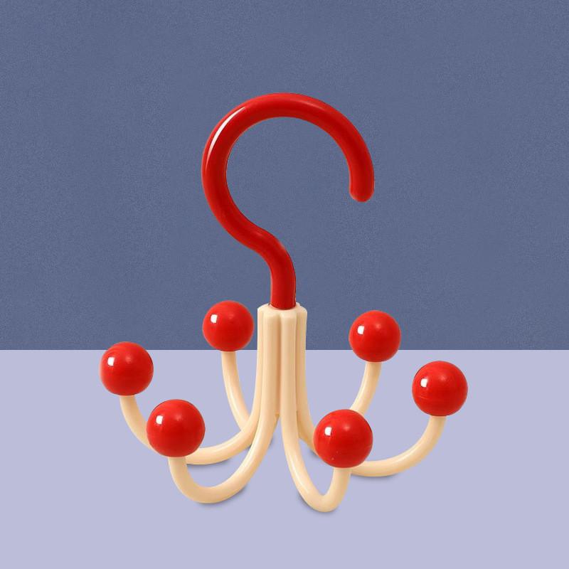 Six Rotating Claw Hook Household Clothing Holder Multifunctional Storage Rack