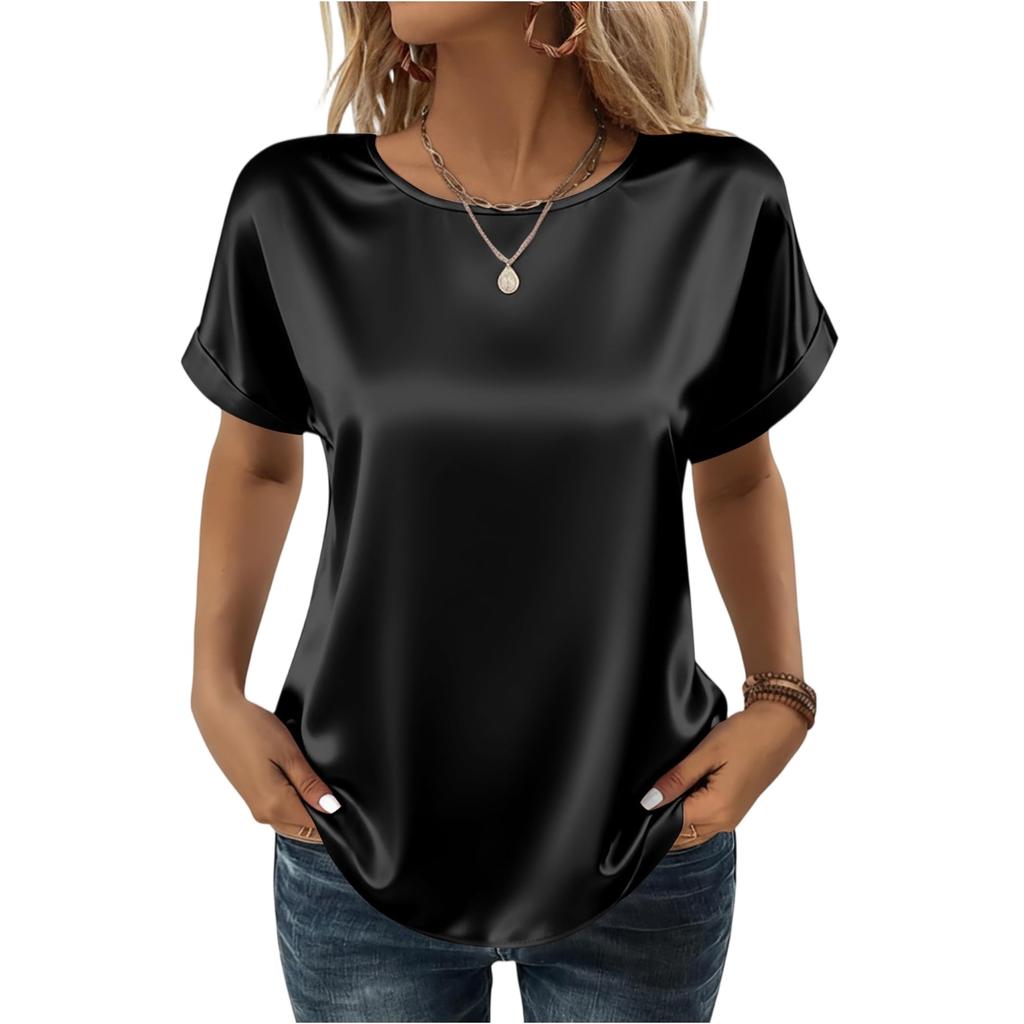 Women's Fashion Casual Round Neck Short Sleeve Shirt