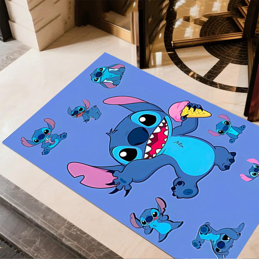Colorful Stitch Adventure Floor Mat Perfect for Kitchen Outdoor Game Room Bedrooms Antislip Carpet Anime Office Decor Perfect Gift for Friends & Famil