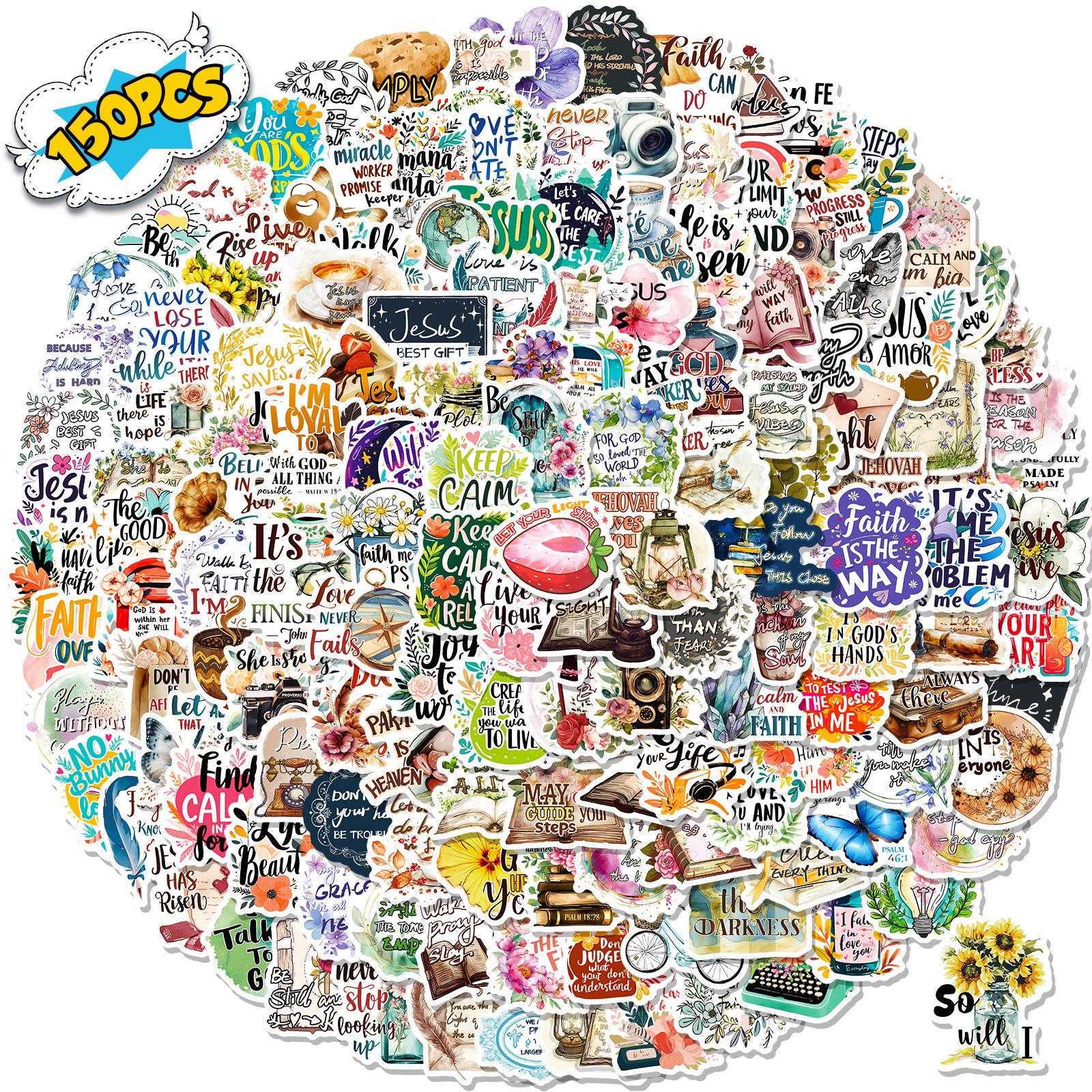 

150 Jesus Phrase Bible Small Fresh Graffiti Stickers Diy Luggage Car Stickers