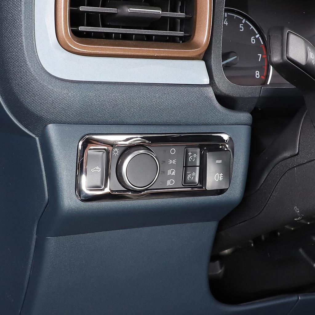 ABS Silver Headlight Switch Button Panel Cover Trim For FORD Maverick -23