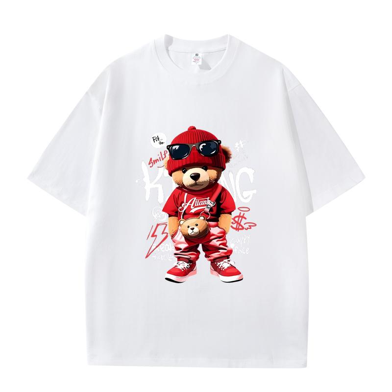 D06-52 MINISO 2026 Summer High-quality Printed Pure Cotton Shoulder Style Men's and Women's Round Neck Short Sleeved Couple T-shirt