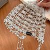 Pearl Beaded Beaded Hat Handmade Chain Pullover Hat Retro Style Hollow out Slouch Cap  Autumn