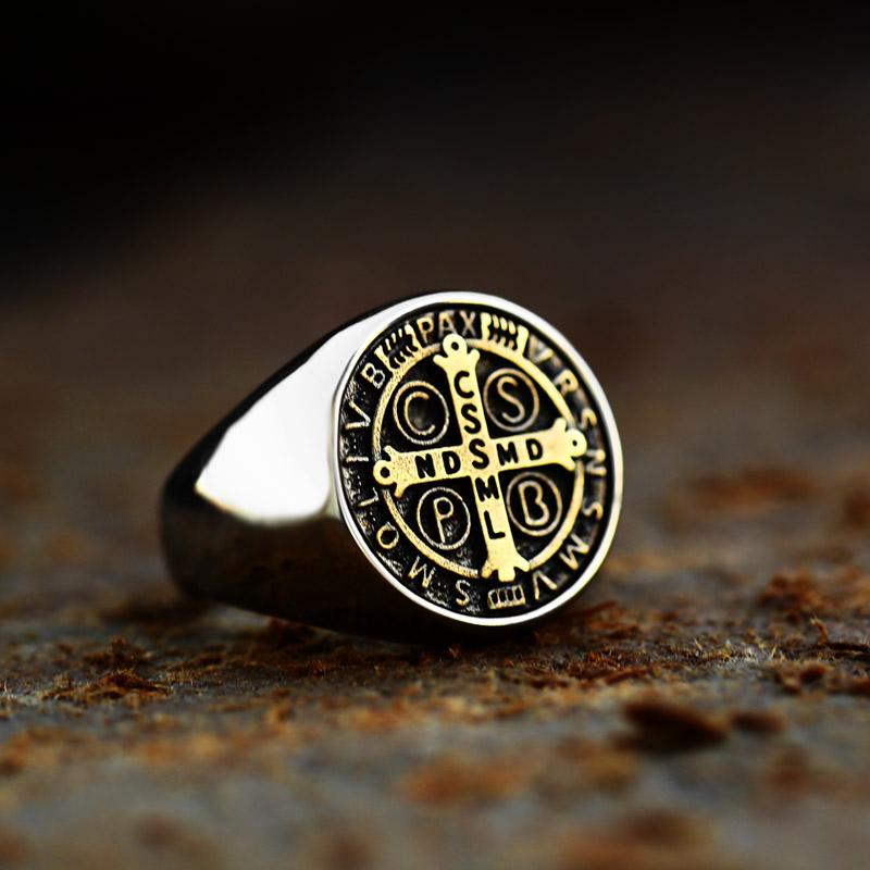 2025 Neues Design 316L Edelstahl Hochglanz Religiöser Herrenring CSSML Modeschmuck Geschenk
