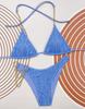 Women's Swimwear Solid Color Halter Neck Strap Triangle Bag Sexy Chain Bikini Set Beachwear Bathing Suits
