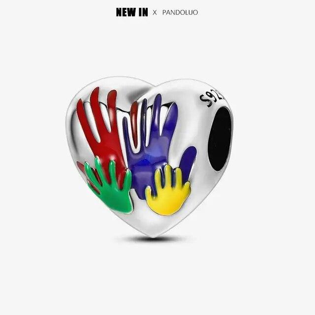 2024 Original New In Fairy Tale Town Series Round Heart Shaped Beads FitNew Bracelet 925 Silver Women Bead DIY Jewelry Gift