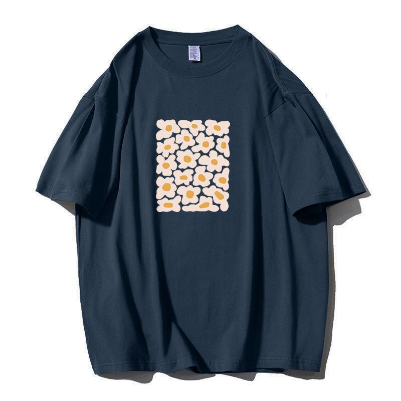 Shellsuning Oversized Art Printed T-shirts Women Summer Fashion Vintage 100% Cotton Soft Streetwear Couple Clothes Basic Tees Female Harajuku Tops