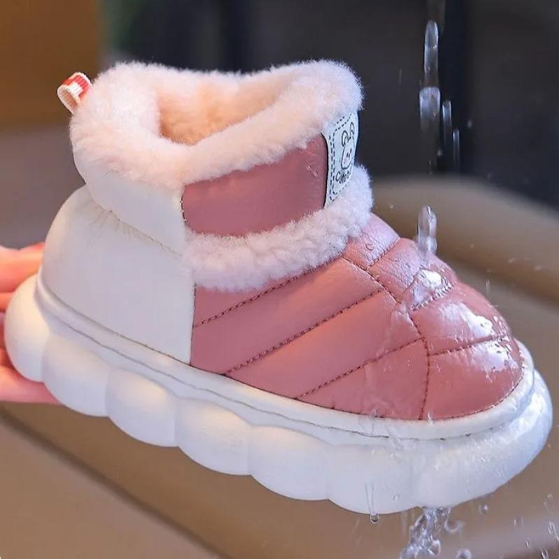 Zimní dětské bavlněné boty Teplý fleece Vodotěsné dětské boty