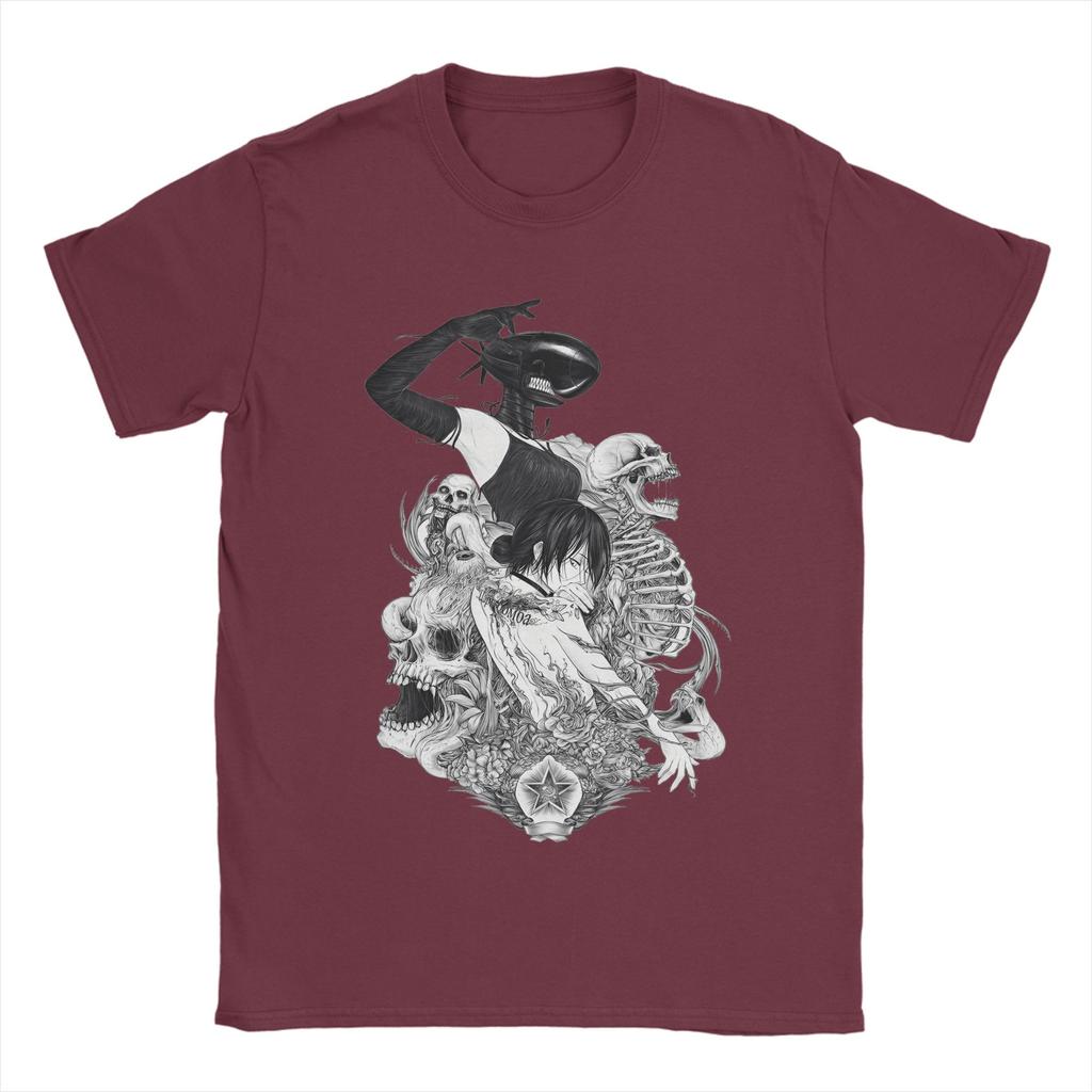 Chainsaw Man Reze Bombs Devil Tshirt Men Cotton Tops Funny Anime Round Neck Short Sleeve