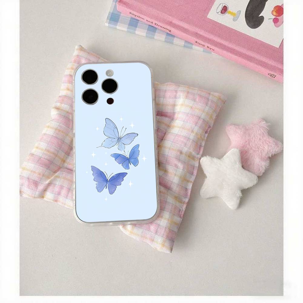 B-Schönes Schmetterlings-Handyhülle Für IPhone 17 16 15 14 Plus 13 12 11 Pro Max Handy-Rückseite Transparente Stoßfeste Hülle