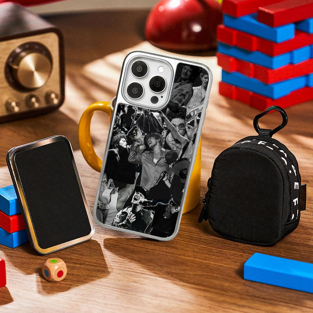 

Bru-no cool singer fashion design Phone Case for iPhone 16 15 14 13 12 11 Pro Max Sheepskin Silver-edged protective case iPhone16ProMax