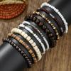 Bohemian Imitation Pearl Crystal Wood Bead Bead Bracelet Accessories Multi-Layer Wear Set Elastic Men's Bead
