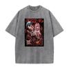 Chainsaw Man Anmie Tshirt Denji And Power Hayakawa Aki Print Men Women Washed Cotton Tshirts Harajuku Unisex Oversized T Shirt