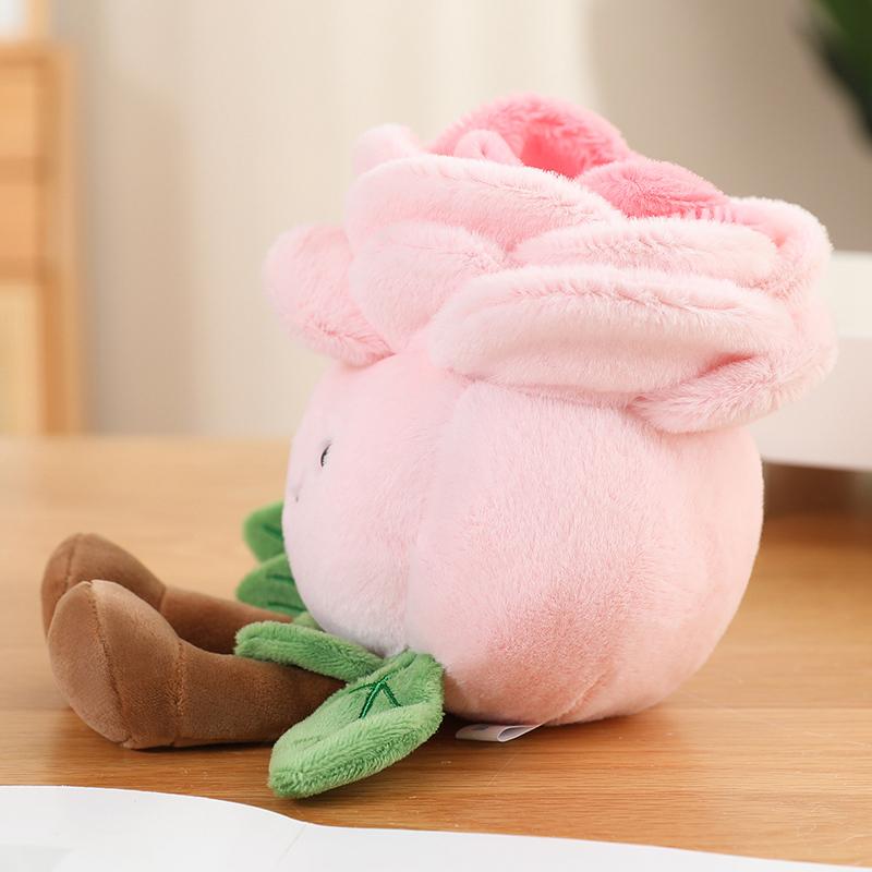 New Plant Series Rose Flower Plush Toys Soft Cartoon Pink Blue White  Dolls Home Decor Cute Baby Valentine's Day Gift For Girls