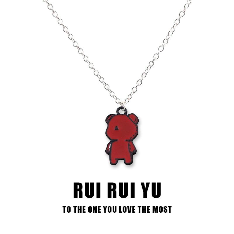 RUI RUI YU Violent Bear Pendant Pendant Necklace for Women Men Girlfriend Couple Lover Jewelry Gift
