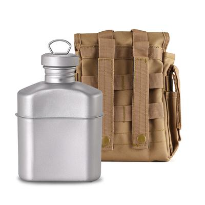 Lixada 1100ml Titanium Water Bottle Ultralight Kettle Drinking Bottle with Camouflage Bag Outdoor Cookware for
