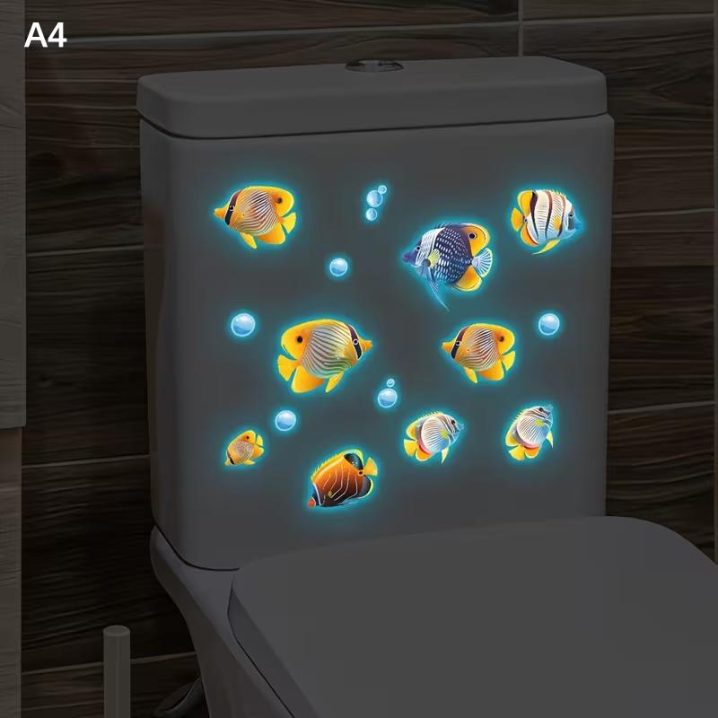 Glow-In-The-Dark Flower Fairy Mandala Toilet Sticker Bathroom Decoration Toilet Lid Decorative Decal Self-Adhesive Removable