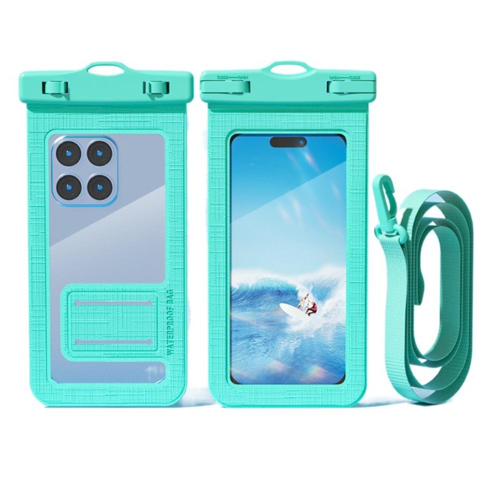 

Длинный шнурок Подводный сухой мешок Прозрачный плавательный водонепроницаемый чехол для телефона Пляжный Дайвинг синий/зелёный