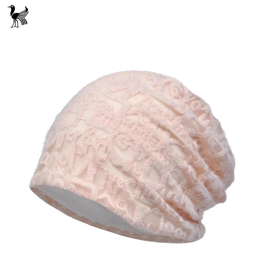 Lace Hat Thin Women'S Spring And Autumn Capped Cotton Jacquard Letters Hollow Breathable Versatile Confinement Hat Baotou Hat