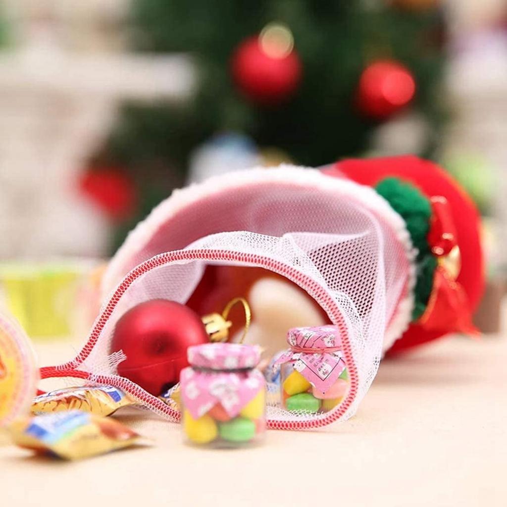 Holiday Gift Bags Christmas Socks Candy Boots With Small Bells Christmas Trees Boots For Fireplace Holiday Decoration Gift 10pcs