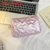 Trendy Heart Pattern Cosmetic Pouch With Butterfly Bow Design For Womens Travel Accessories