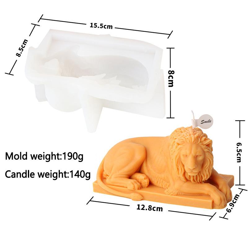 Niedliche Löwe Silikon Kerzenform 3D Sitzender König der Tiere Tier Seife Paste Harz Zement Gussform DIY Schokolade Eis Backwerkzeug