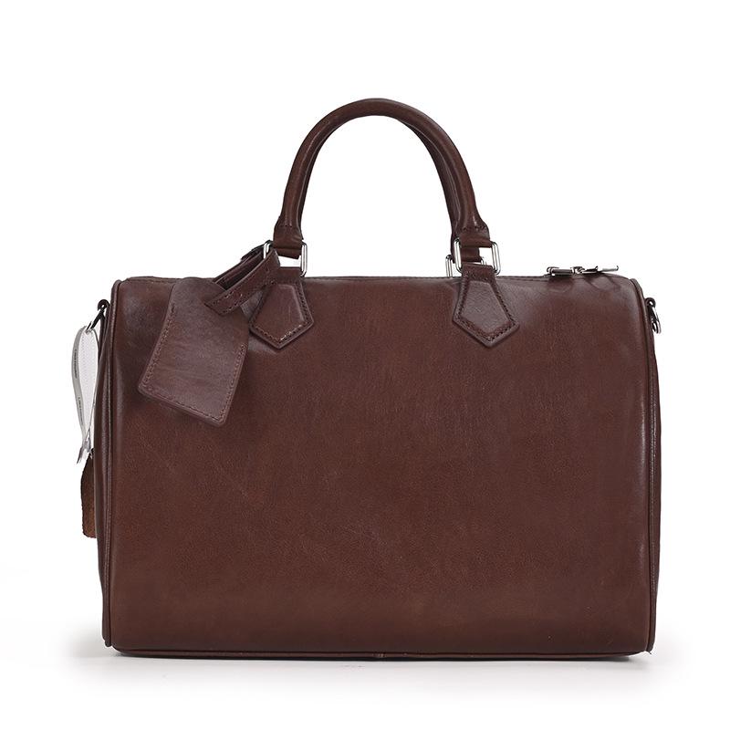 

2026 Trendy Premium Leather Pillow Boston Bag - Stylish Women s Casual Crossbody 31*21*17 cm вина червоного кольору