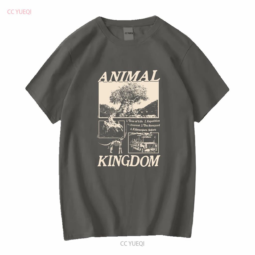 Animal Kingdom Vintage Style T Shirt Long or Short Sleeves Vintage Washed Soft Homme Stylish Streetwear Versatile