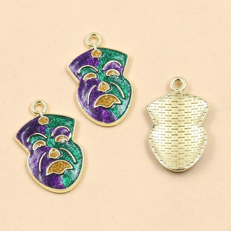15 Style DIY Alloy Jewelry KC Gold Enamel Masquerade Carnival Pendant Charms