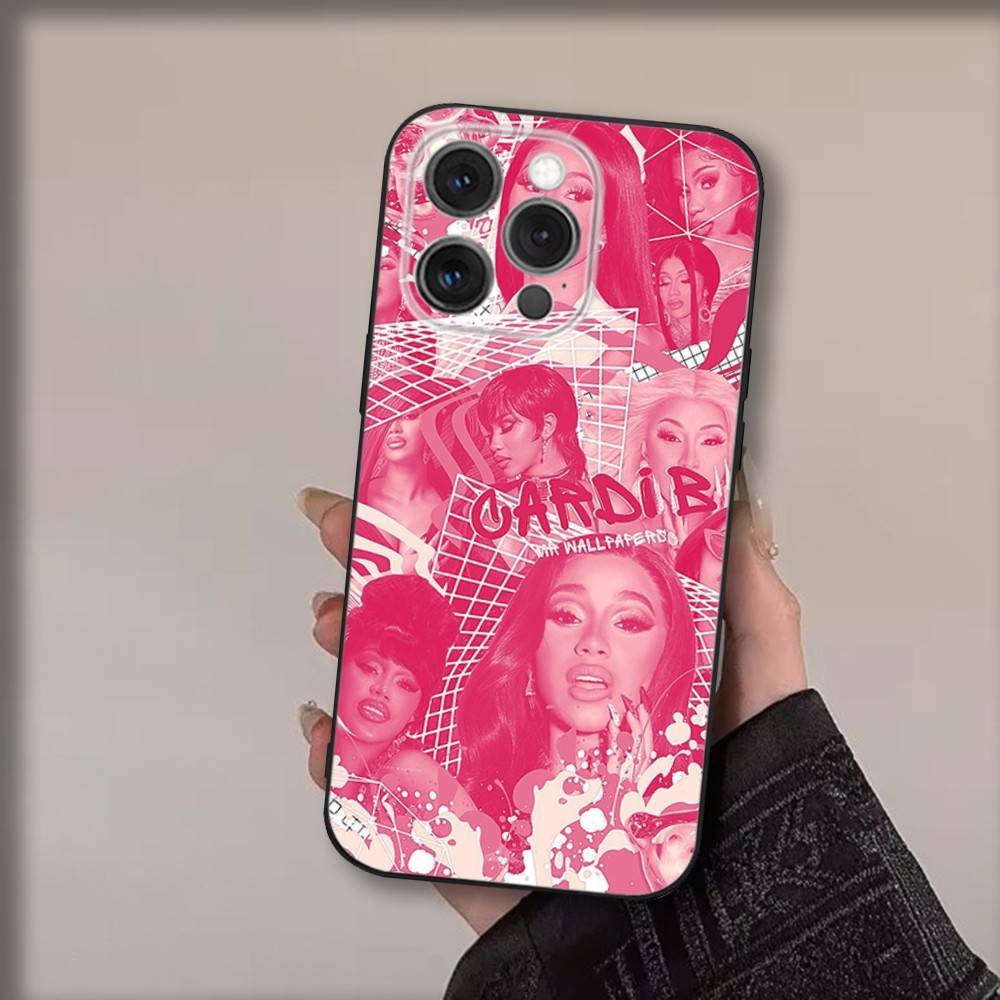 

C-Cardi B Am I The D-Drama Phone Case For iPhone 17,16,15,14,13,12,11,Pro,Max,Plus,Air,X,XS,XR,SE,8,7,Mini,Soft Black Funda iPhone17