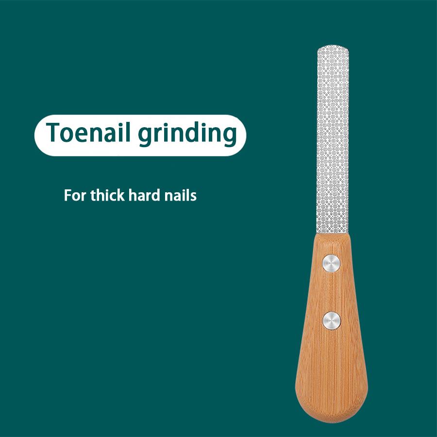 Stainless steel Double-sided Nail File With Bamboo Handle Nail Polishing Tool Polishing Tool High-end Nail Polishing Manicure