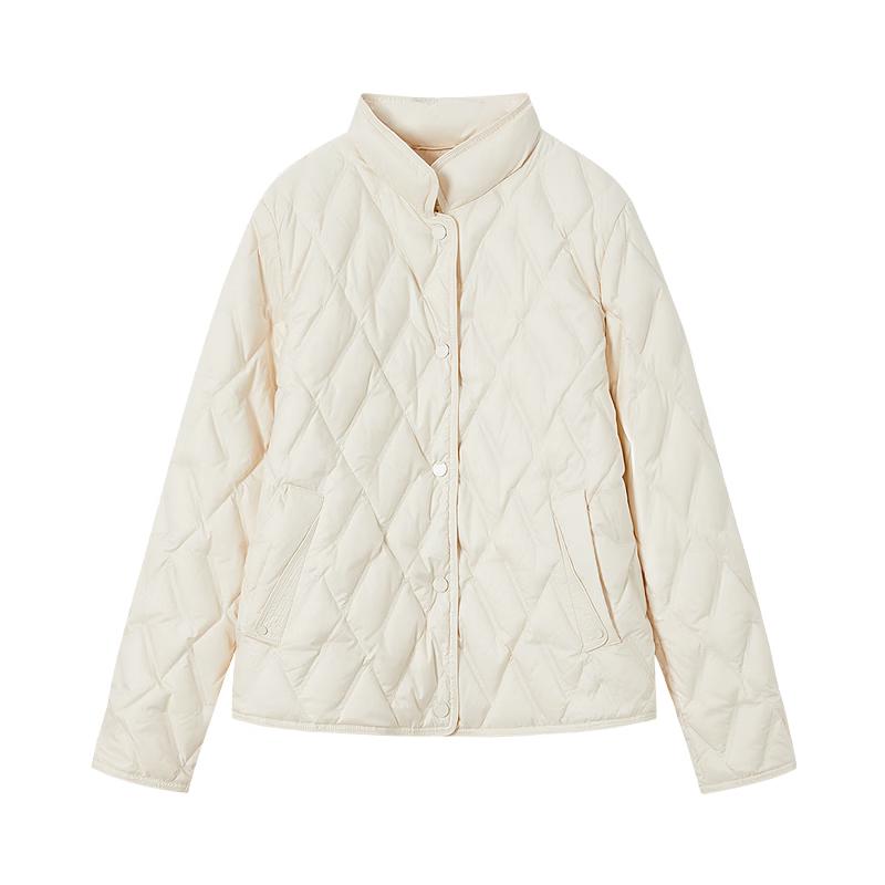 JUZUI Women's Minimalist Stand Collar Goose Down Jacket
