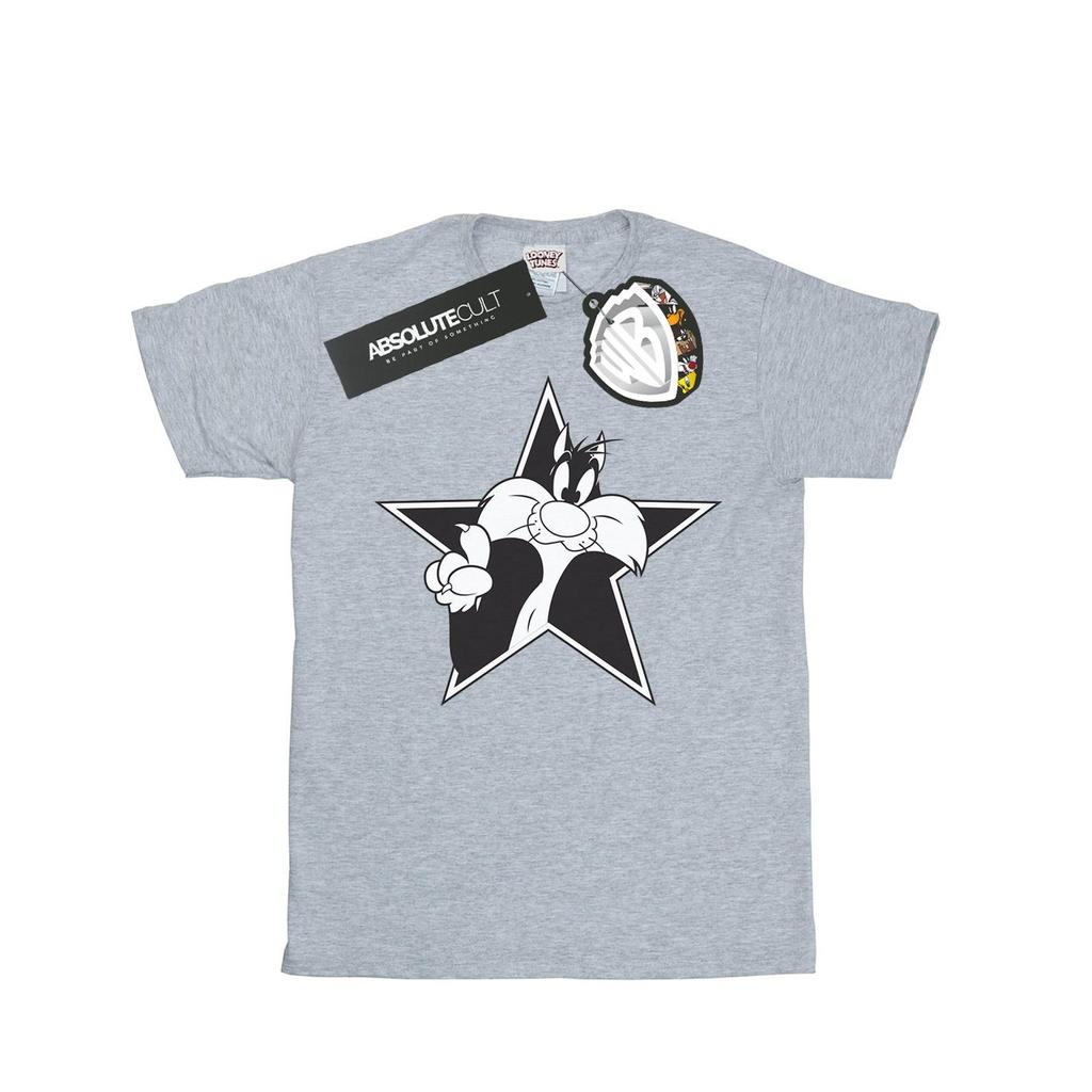 Looney Tunes Mens Sylvester Mono Star T-Shirt