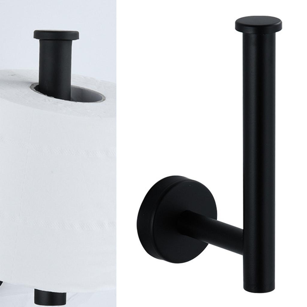 Paper Towel Holder Stainless Steel Black Matte Cylindrical Paper Towel Hanging Shelf for Home
