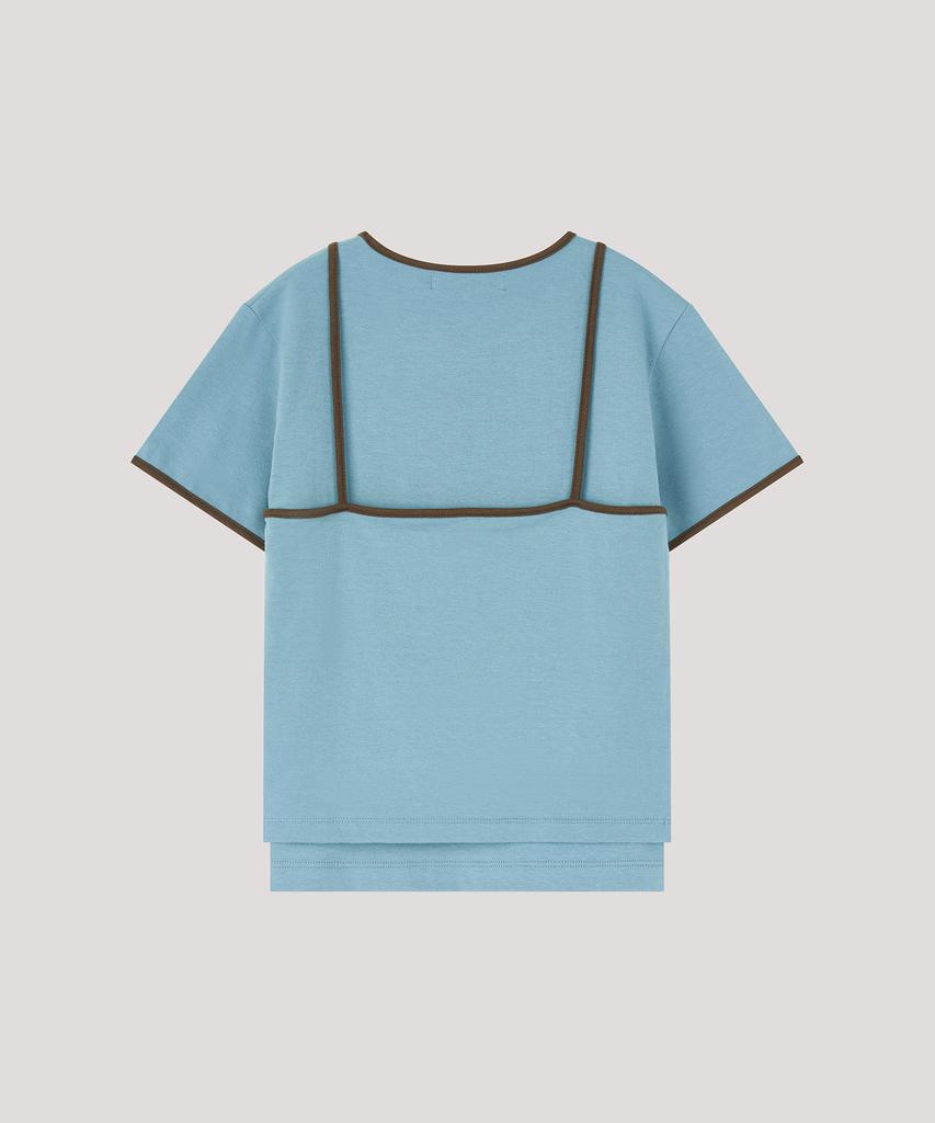 Deolil Layered Coloration Top_ Skyblue