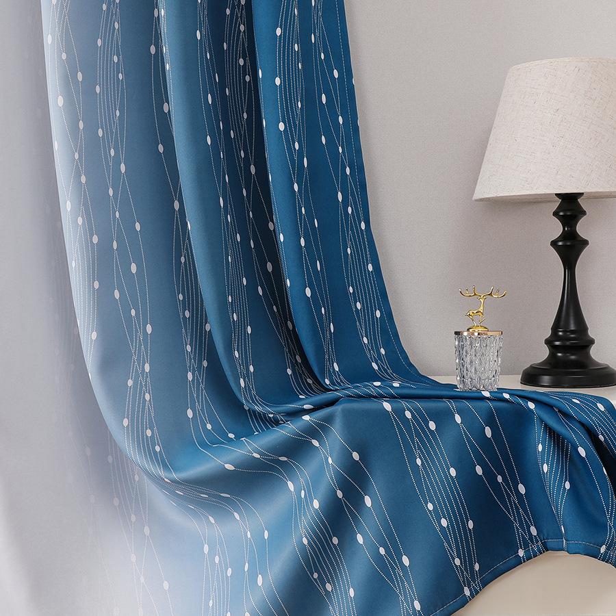 Gradient Color 80-90% Blackout Curtains Thermal Insulated High Precision Drapes for Living Room Bedroom Kids Room Window Decor