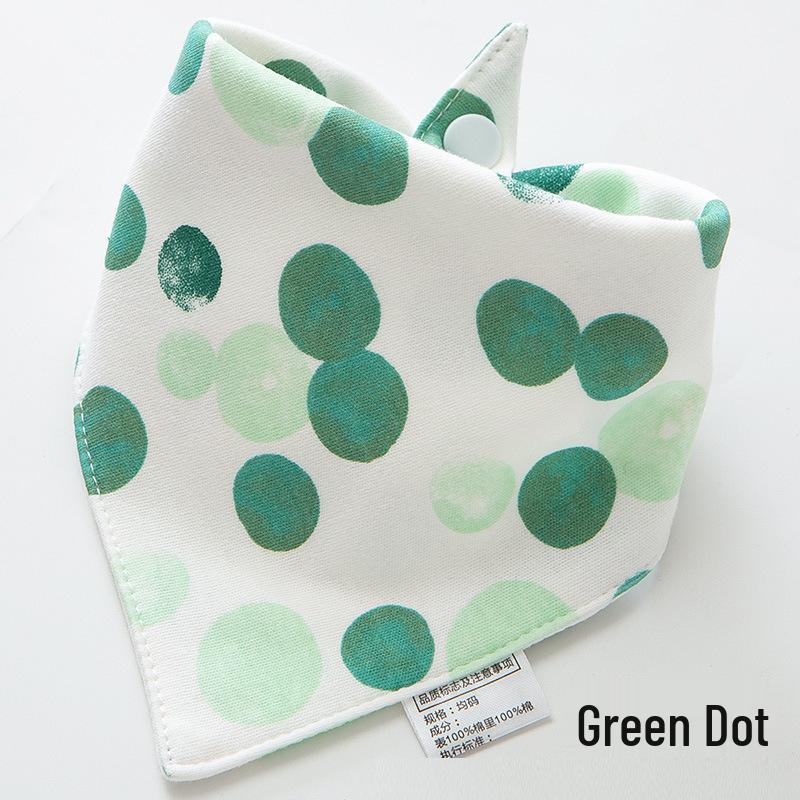 Pure Cotton Baby Drool Bib: Double-Layer Triangle Scarf with Snap Closure, Anti-Spit Up for Newborns