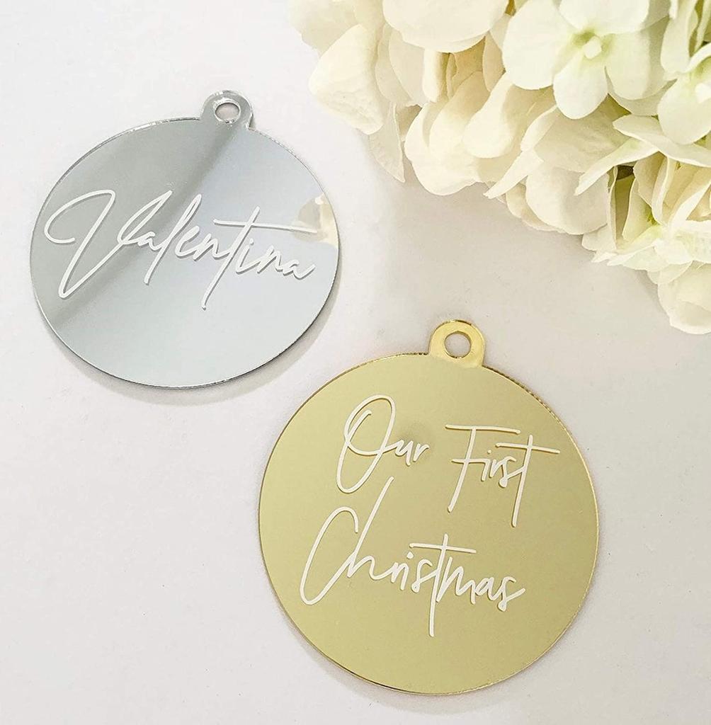 20/50/100PCS Acrylic Christmas Bauble Blank DIY Holiday Party Hanging Decor Ornaments for Wedding,Craft for Keychains Xmas Tree