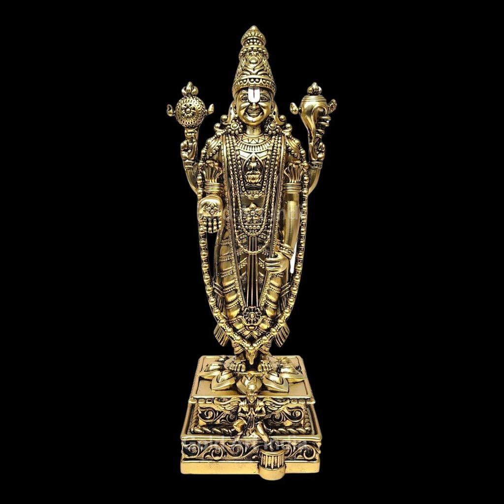 Lord Tirupati Balaji Idol with Garuda Murti for Mandir Pooja Room Lord Vishnu Shree Venkateswara Swamy Srinivasa Statue God Balaji Home Decor