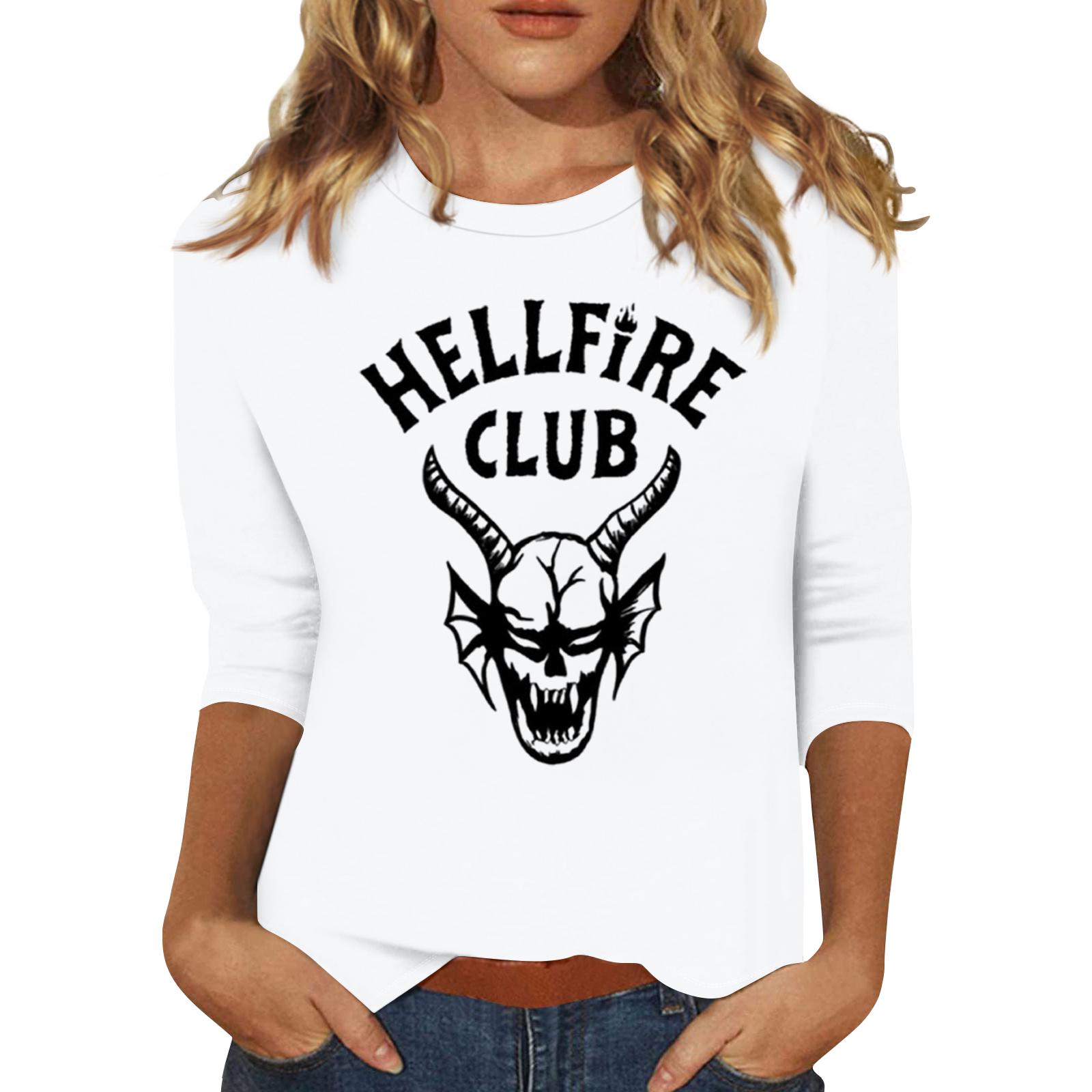 

Women s Fashionable Casual Three-Quarter Sleeve Printed Neck T-Shirt Top XL белый