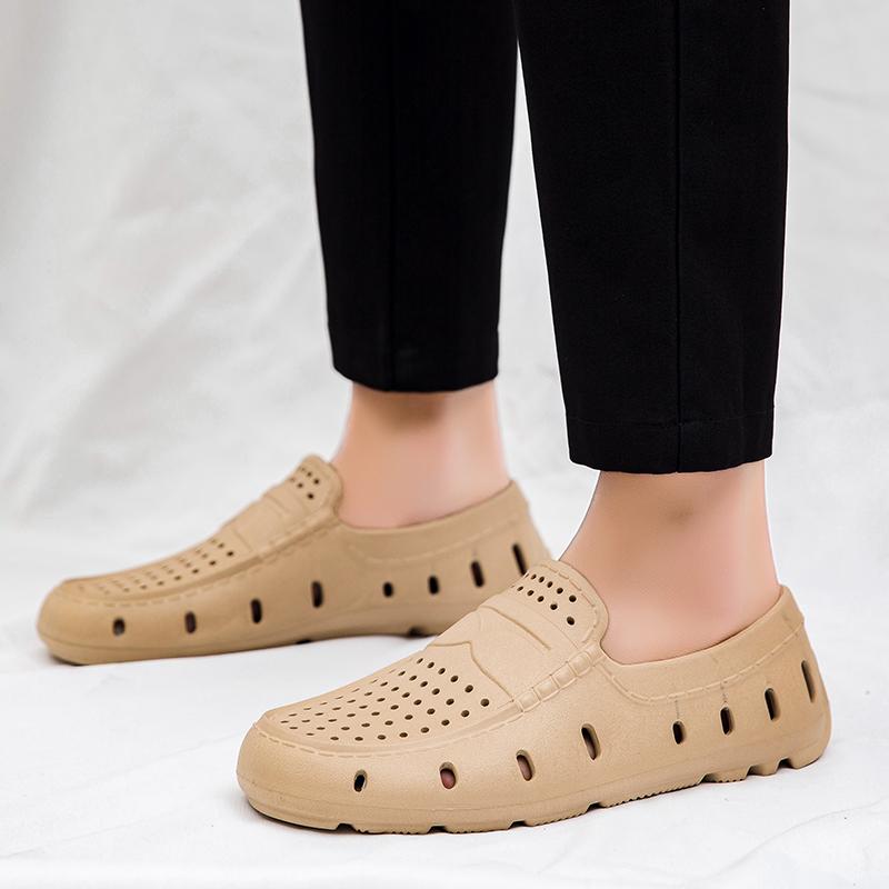 

Модные бежевые мужские сандалии Летние удобные лоферы Обувь для вождения Ева шлепанцы Комфортные мужские лоферы сандалии Мода Пляж 39 хаки