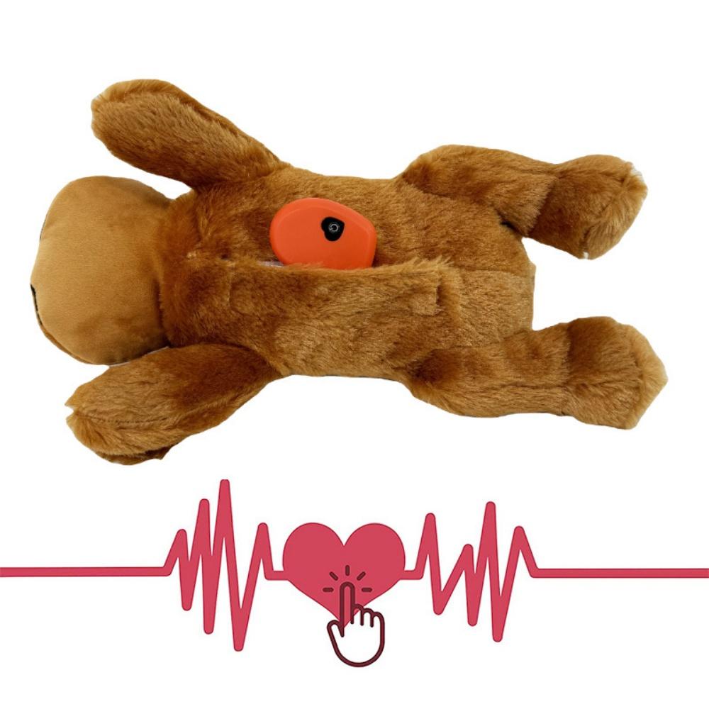 Heartbeat Simulation Dog Calming Soft Plush Toy Anxiety Relief Sleep Aid Behavioral Training Chew Snuggle Doll for Puppy Pets